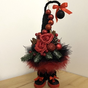 Karácsonyi manó NAGY(fekete-piros), Karácsony, Karácsonyi lakásdekoráció, Karácsonyi manók, figurák, Varrás, MESKA