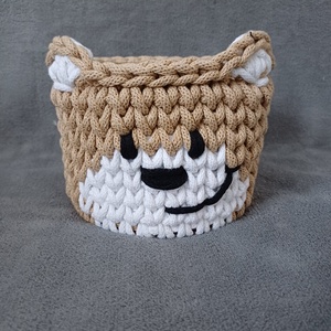 Horgolt maci tároló - Meska.hu