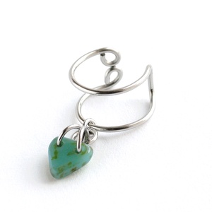 Fülgyűrű, 316L nemesacél karika fülbevaló, Ear cuff fülbevaló, Lyuk nélküli fülbevaló, Ál fülpiercing, Női ékszer - ékszer - fülbevaló - fülgyűrű - Meska.hu