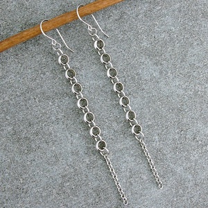 Hosszú lánc fülbevaló / Nemesacél fülbevaló / Női ékszer - ékszer - fülbevaló - lógó fülbevaló - Meska.hu