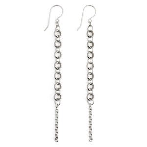 Hosszú lánc fülbevaló / Nemesacél fülbevaló / Női ékszer - ékszer - fülbevaló - lógó fülbevaló - Meska.hu