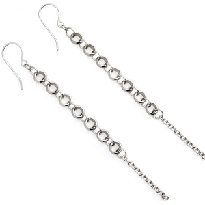 Hosszú lánc fülbevaló / Nemesacél fülbevaló / Női ékszer - ékszer - fülbevaló - lógó fülbevaló - Meska.hu