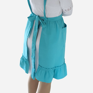 Vintage stílusú pamut kötény - türkiz színben - otthon & életmód - konyhafelszerelés, tálalás - konyhai textil - kötény - Meska.hu