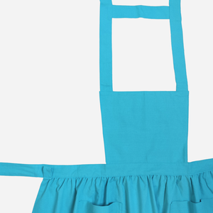 Vintage stílusú pamut kötény - türkiz színben - otthon & életmód - konyhafelszerelés, tálalás - konyhai textil - kötény - Meska.hu