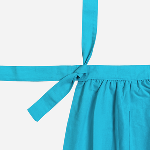 Vintage stílusú pamut kötény - türkiz színben - otthon & életmód - konyhafelszerelés, tálalás - konyhai textil - kötény - Meska.hu