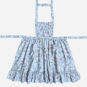 Vintage stílusú pamut kötény - virágos, indás - Meska.hu