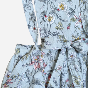 Vintage stílusú pamut kötény - virágos, indás - otthon & életmód - konyhafelszerelés, tálalás - konyhai textil - kötény - Meska.hu