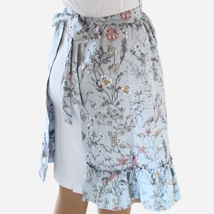 Vintage stílusú pamut kötényszoknya - virágos, indás - Meska.hu