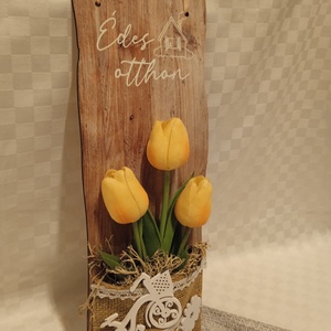 Édes otthon - tulipános kopogtató, Otthon & Lakás, Dekoráció, Ajtó- és ablak dekoráció, Ajtódísz & Kopogtató, , MESKA
