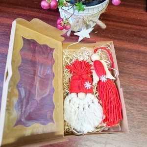 Karácsonyi szett -piros - karácsony - karácsonyi lakásdekoráció - karácsonyi manók, figurák - Meska.hu