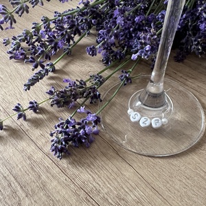 Monogramos pohárjelölő / ültető - esküvő - meghívó & kártya - ültetési rend - Meska.hu