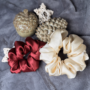 Bordó-Arany Scrunchie Mix, Ruha & Divat, Hajdísz & Hajcsat, Hajgumi, Varrás, MESKA