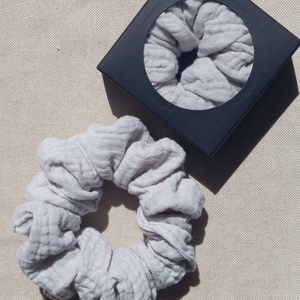 Duplagéz hajgumi (Scrunchie) � Strandbiztos és puha nyári viselet (Szürke) - Meska.hu