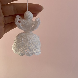 Horgolt angyalka , Karácsony, Adventi díszek, Adventi asztaldísz, Horgolás, MESKA