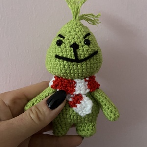 Mini horgolt Grincs, Karácsony, Karácsonyi lakásdekoráció, Karácsonyi manók, figurák, Horgolás, MESKA