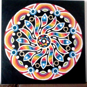 Szivárványvirág Mandala - otthon & lakás - dekoráció - mandala - Meska.hu Szivárványvirág Mandala - otthon & lakás - dekoráció - mandala - Meska.hu