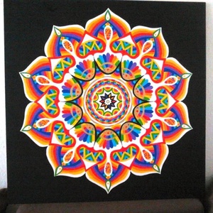 Szivárványvilág Mandala - művészet - festmény - akril - Meska.hu Szivárványvilág Mandala - művészet - festmény - akril - Meska.hu