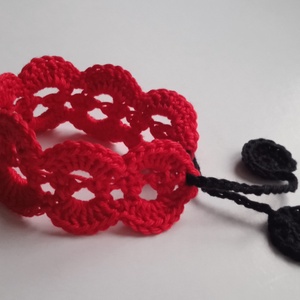 Horgolt karkötő - ékszer - karkötő - széles karkötő - Meska.hu