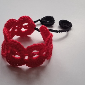 Horgolt karkötő - ékszer - karkötő - széles karkötő - Meska.hu