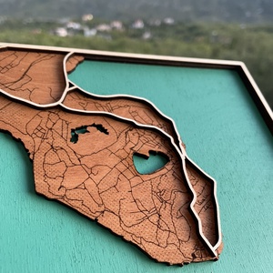 Lézervágott térkép a városodról - otthon & életmód - dekoráció - kép & falikép - 3d képek - Meska.hu