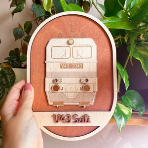 V43 Szili mozdony lézervágott falikép - retro járművek, Otthon & Életmód, Dekoráció, Kép & Falikép, 3d képek, Famegmunkálás, Gravírozás, pirográfia, MESKA