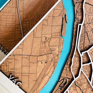 Lézervágott térkép a városodról, Otthon & Életmód, Dekoráció, Kép & Falikép, 3d képek, Fémmegmunkálás, Gravírozás, pirográfia, MESKA