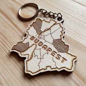 Budapest fa kulcstartó, Táska & Tok, Kulcstartó & Táskadísz, Kulcstartó, Famegmunkálás, Gravírozás, pirográfia, MESKA