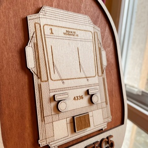 Tatra T5C5 villamos lézervágott falikép - retro járművek - otthon & életmód - dekoráció - kép & falikép - 3d képek - Meska.hu