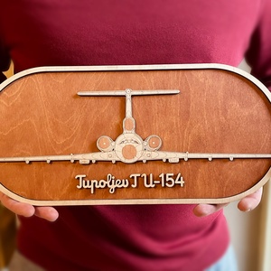 Tupoljev TU-154 repülő lézervágott falikép - retro járművek, Otthon & Életmód, Dekoráció, Kép & Falikép, 3d képek, Famegmunkálás, Gravírozás, pirográfia, MESKA