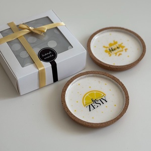 Citromos parafa alátét szett � Be Zesty és Sweet Like a Lemon � egyedi mintás, 2 db, ajándékdobozban - otthon & életmód - konyhafelszerelés, tálalás - tálalás - tányér- és poháralátét - Meska.hu