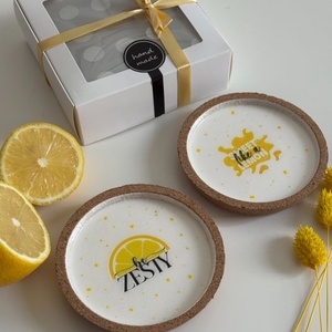 Citromos parafa alátét szett � Be Zesty és Sweet Like a Lemon � egyedi mintás, 2 db, ajándékdobozban, Otthon & Életmód, Konyhafelszerelés, tálalás, Tálalás, Tányér- és poháralátét, Decoupage, transzfer és szalvétatechnika, MESKA