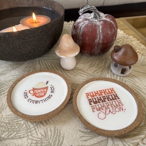 Őszi parafa poháralátét szett � Pumpkin Season (2 db) - otthon & életmód - dekoráció - dísztárgy - Meska.hu
