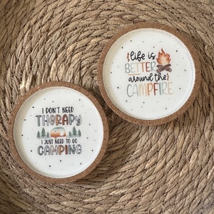 Camping parafa poháralátét szett � Campfire (2 db), Otthon & Életmód, Dekoráció, Dísztárgy, Decoupage, transzfer és szalvétatechnika, Gipszöntés, MESKA