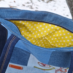 Farmer táska patchwork módra - táska & tok - kézitáska & válltáska - válltáska - Meska.hu