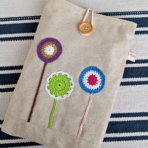 Könyvtok horgolt virágos, Könyv & Zene, Könyvtok, Varrás, MESKA