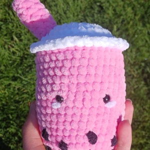 Horgolt Bubble tea figura - játék & sport - plüssállat & játékfigura - más figura - Meska.hu