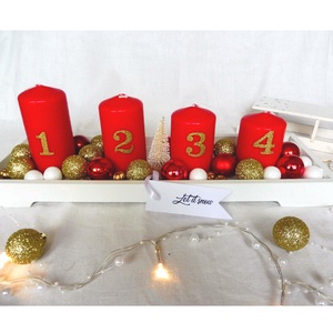 Piros, arany adventi koszorú - karácsony - adventi díszek - adventi koszorú - Meska.hu