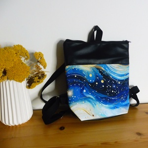 Kék hullám mintás hátizsák - táska & tok - hátizsák - hátizsák - Meska.hu