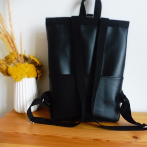 Kék hullám mintás nagy roll up hátizsák - táska & tok - hátizsák - roll top hátizsák - Meska.hu