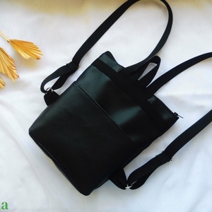 Fekete apró mintás mini hátizsák - táska & tok - hátizsák - hátizsák - Meska.hu