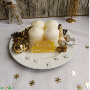 Arany adventi koszorú - karácsony - adventi díszek - adventi koszorú - Meska.hu