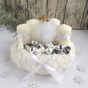 Fehér tündéres adventi koszorú - Meska.hu