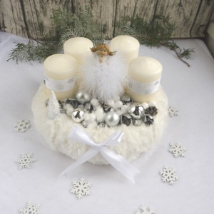 Fehér tündéres adventi koszorú - karácsony - adventi díszek - adventi koszorú - Meska.hu