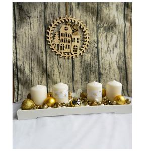 Arany adventi koszorú és kopogtató szett, Karácsony, Adventi díszek, Adventi koszorú, , MESKA