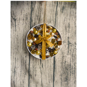 Adventi koszorú és kopogtató szett arany  - karácsony - adventi díszek - adventi ajtódísz - Meska.hu