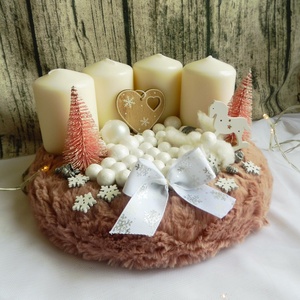 Rózsaszín adventi koszorú - karácsony - adventi díszek - adventi koszorú - Meska.hu