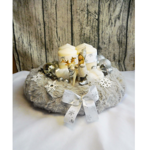 Adventi koszorú rénszarvassal, Karácsony, Adventi díszek, Adventi koszorú, , MESKA