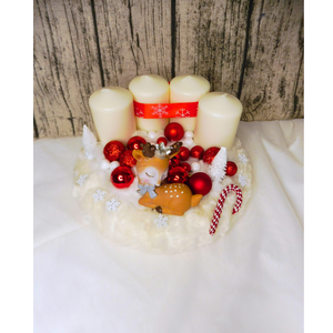 Őzike adventi koszorú - karácsony - adventi díszek - adventi koszorú - Meska.hu