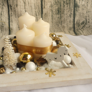 Adventi koszorú fehér és arany - karácsony - adventi díszek - adventi koszorú - Meska.hu