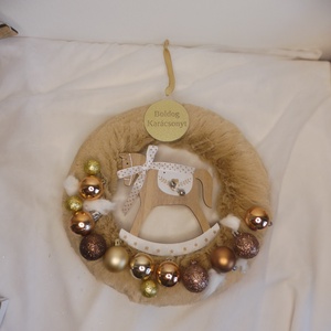 Adventi hintalovas ajtókopogtató, Karácsony, Adventi díszek, Adventi ajtódísz, , MESKA